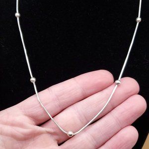 16 Inch 925 Sterling Silver Orb Chain Necklace